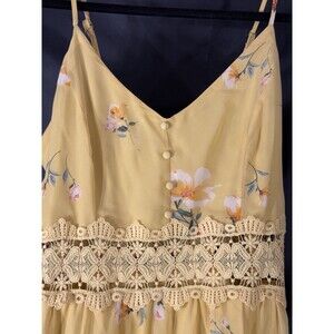 Blashe Long Spaghetti Strap W/lace Floral Dress Sz Lrg